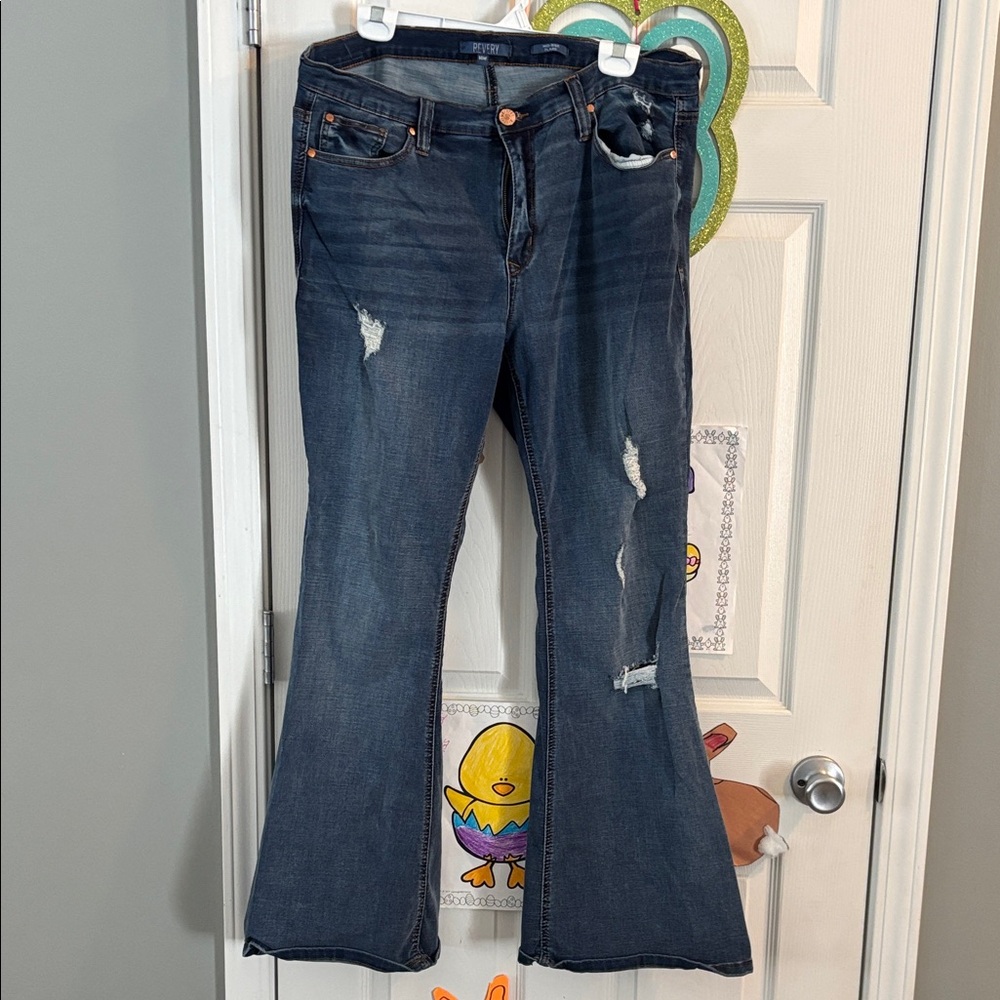 Classic Dark Blue Flare Jeans for Women